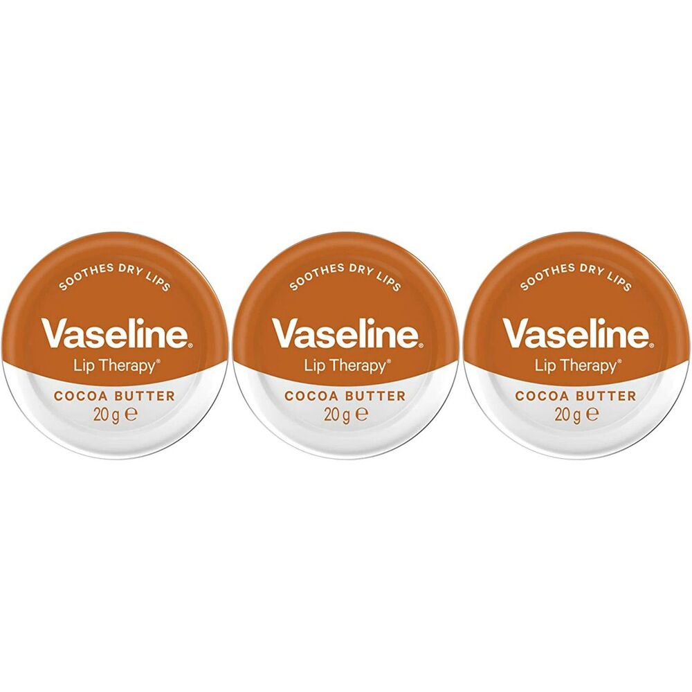 3-PACK Vaseline Lip Therapy Tin Cocoa 20 g